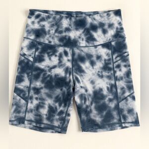 GAIAM Tie Dye Bike Shorts Medium High Rise Pockets